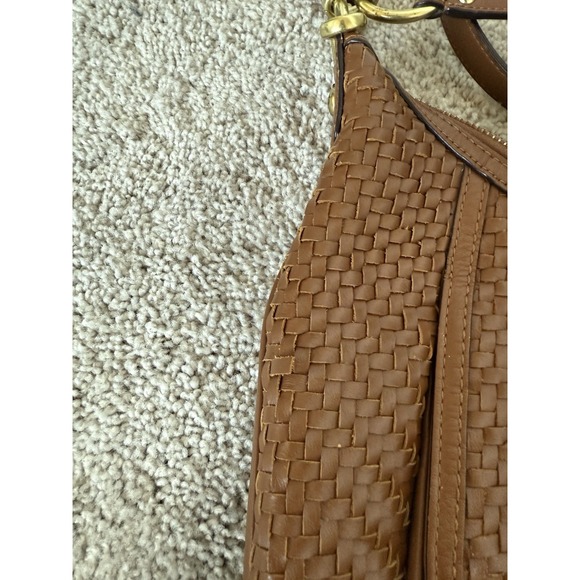 Coach Kristin Brown Woven Leather Tote Convertible Shoulder Bag Classic - Picture 5 of 10